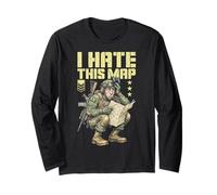 FPS Gamer Funny I Hate This Map Lecteur de Jeu vidéo Militaire Manche Longue