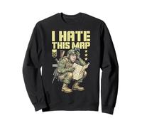 FPS Gamer Funny I Hate This Map Lecteur de Jeu vidéo Militaire Sweatshirt