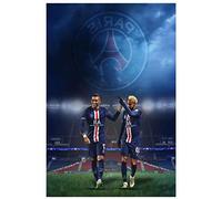 FPTZL Peinture diamant 5D pour adultes et enfants, affiche Neymar et Kylian Mbappé, football, bricolage, point de croix, loisirs créatifs, broderie strass, 40 x 40 cm