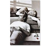 FPTZL Peinture diamant 5D pour adultes et enfants, Marilyn Monroe et James Dean, broderie diamant, point de croix, loisirs créatifs, strass, 30 x 40 cm