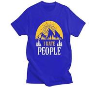 FPVAWKBL Male Funny I Hate People Tshirt Short Sleeved Cotton Mountain Hiking T-Shirt Love Camping Shirt Nature