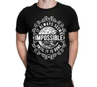 FPVAWKBL Nothings Impossible Men's T-Shirt DTG Printed - Motivation Inspiring Black
