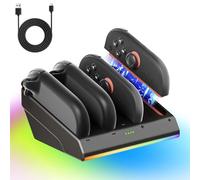 FPVtosky Base de Chargement pour Manette Switch 2 Joycon (2025), avec témoin Lumineux LED Individuel et câble de Charge de données de Type C