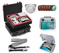 FPVtosky Kit d'accessoires pour Mini 4 Pro 6 en 1, comprend : étui pour Mini 4 Pro, ensemble de filtres ND, cordon, capuchon d'objectif, protecteur d'écran, pare-soleil pour DJI Min 4 Pro
