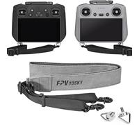 FPVtosky Sangle de Cou pour Manette DJI RC & RC 2 & RC Pro, Bandoulière en Cuir PU pour Manette Compatible avec Mini 5 Pro/Mini 4/3 Pro/Mavic 3/Air 3S/Avata 360 Accessoires de Télécommande, Gris