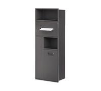 FQCXCKJ Douche en Acier Inoxydable, Distributeur Mural avec Panier, Rangement Vertical Double Couche pour Les Essentiels de la Salle de Bain (Gris 30 x 78 x 14 cm)