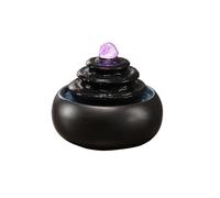 FQCXCKJ Fontaine de Table décorative avec Boule de Cristal, Fontaine d'intérieur pour la Maison ou Le Bureau (Noire)