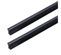 FQFLXY6589 Lot de 2 Poignée placard en bande Tirettes tiroir Poignet de Porte d’Armoire Cuisine Tirage Bouton garde-robe Profilée Meuble Alliage d'aluminium solide (220mm,Noir)