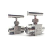 FQHIDMOMX 1pc 1/8" 1/4" 3/8" 1/2" NPT Female Male Needle Valve Crane 915 PSI 304 Stainless Flow Control with One-Shape Handle Water Gas(3/8",Male to Male)