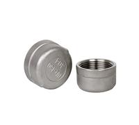 FQHIDMOMX 1pc BSPT DN8 DN10 DN15 DN20 DN25 DN32 DN40 DN50 Pipe Cap Female Stainless Steel SS304 Threaded Pipe Cover Cap for Pipe(1")