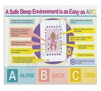FQHIDMOMX First Time Mom Gift ABCs of Safe Sleep Poster Guidelines Canvas Wall-Art for Nursery Decor Infant Care(Framed,16x24inch(40x60cm))