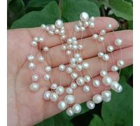 FQHIDMOMX Freshwater Cultured White Pearl Green 925 Silver Stud Earrings