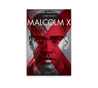 FQHTCUXPC Malcolm X Poster sur toile peinture à l'huile sur toile à suspendre pour la maison, bar, décoration murale, affiche sans cadre, 50 x 75 cm