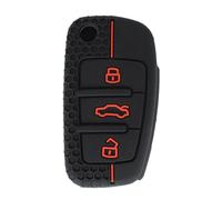 FQJVISTO Boitier de clé Coque pour A-UDI R8 2008-2009 RS4 2006-2008 S6 2007-2008 Q7 2006-2010 Silicone Car Key Cover Shell Fold Flip Key Case Keyless Boitier Clé Voiture avec