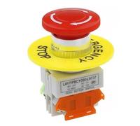 FQJYXWEWL Interrupteur d'arrêt d'urgence 1NC DPST, Bouton-Poussoir, AC 660 V, 10 A, équipement de Commutation, Ascenseur, Verrouillage Automatique, Champignon Rouge(1 Set)