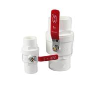 FQJYXWEWL Robinet à Bille en PVC I.D20-75mm, poignée antidérapante, extrémités antidérapantes 2 Voies, vanne de contrôle débit d'arrêt d'eau, raccords Tubes d'aquarium(Inner Dia.40mm)