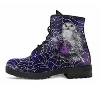FQLGJMY Bottes Montantes Pour Femmes en Cuir à Lacets Imprimé Rose Fille et Champignons Fleuris Idéales Pour Style Décontracté Voyages ou Fêtes (Noël Halloween Christmas) Personnalisables