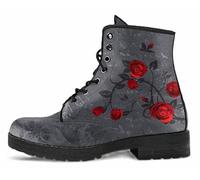 FQLGJMY Bottes Montantes Pour Femmes en Cuir à Lacets Imprimé Rose Fille et Champignons Fleuris Idéales Pour Style Décontracté Voyages ou Fêtes (Noël Halloween Christmas) Personnalisables