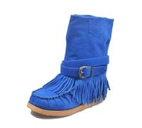 FQLGJMY bottines en daim pompon pour femme classique Vintage bout rond talon compensé caché talon bas Western extérieur bottines courtes avec fermeture éclair automne hiver