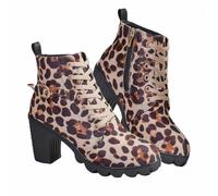 FQLGJMY Bottines Pour Femme Style Vintage Ethnique Bohème Broderie Léopard Coupe Basse Talon Bout Pointu Lacets Robe Jupe Jean Décontracté Quotidien Fête Rendez-vous Voyage