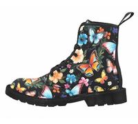 FQLGJMY Bottines Pour Femmes Imprimé Léopard Dégradé Papillons Fleurs Ciel étoilé Style Combat Color-block Plateforme Cuir Léger à Porter Avec Jeans Robes Jupes Voyages Fêtes Halloween Noël