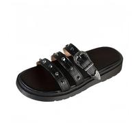 FQLGJMY Chaussons Platform Wedge SIides femmes avec chaîne étoile rivet strass ouvert orteil été mode scintillant strass sandales glisser sur les chaussons pour l'intérieur extérieur
