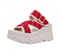 FQLGJMY Chaussons Platform Wedge SIides femmes avec chaîne étoile rivet strass ouvert orteil été mode scintillant strass sandales glisser sur les chaussons pour l'intérieur extérieur