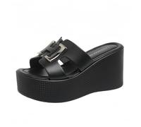 FQLGJMY Chaussons Platform Wedge SIides femmes avec chaîne étoile rivet strass ouvert orteil été mode scintillant strass sandales glisser sur les chaussons pour l'intérieur extérieur