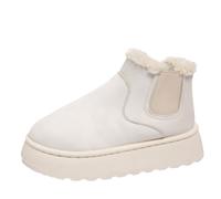 FQLGJMY Fausse fourrure fourrure cheville bottes de neige chaussures mousseuses d'hiver des femmes en daim chaud confortable extérieur à plat mode bottes courtes