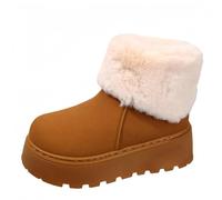 FQLGJMY Fausse fourrure fourrure cheville bottes de neige chaussures mousseuses d'hiver des femmes en daim chaud confortable extérieur à plat mode bottes courtes