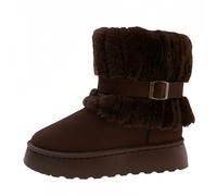 FQLGJMY Fausse fourrure fourrure cheville bottes de neige chaussures mousseuses d'hiver des femmes en daim chaud confortable extérieur à plat mode bottes courtes
