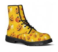 FQLGJMY Femmes Chelsea bottes à cheville avec crâne et impression florale élégante gothique combat bottes mode lace-up talon gros plateforme bottes en cuir pour les dames Halloween fête de Noël