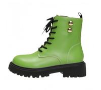 FQLGJMY Femmes Chunky talon combat bottes avec chaîne amour boucle strass décoration plate-forme bottes cheville lace jusqu'à streetwear mode confortable bloc talon pour l'automne hiver