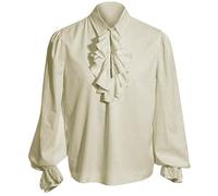 FQLGJMY Homme chemise pirate Ruffle renaissance victorienne vampire poète chemises Steampunk gothique médiéval costume d'Halloween