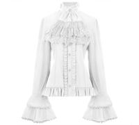FQLGJMY Homme chemise pirate Ruffle renaissance victorienne vampire poète chemises Steampunk gothique médiéval costume d'Halloween