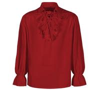 FQLGJMY Homme chemise pirate Ruffle renaissance victorienne vampire poète chemises Steampunk gothique médiéval costume d'Halloween