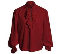 FQLGJMY Homme chemise pirate Ruffle renaissance victorienne vampire poète chemises Steampunk gothique médiéval costume d'Halloween