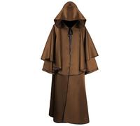 FQLGJMY Hommes et Femmes Médiéval Manteau Renaissance Sorcier Gothique Cap Grim Moissonneur Costume Cosplay Halloween