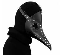 FQLGJMY Masque d'Oiseau En Cuir PU Médecin De La Peste Long Nez Bec Steampunk Gothique Halloween Cosplay Accessoires Fête Bal Costumé