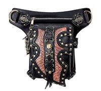 FQLGJMY Sac Banane en Cuir Style Chouette tTête De Mort Style Médiéval Industriel Gothique Bal Costumé Halloween Voyage Décontracté