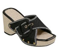 FQLGJMY Sandales À Plateforme Femme Semelle Compensée Liège Style Confucius Rivet Boucle Espadrille Slip-On Ouvertes Décontracté Élégant Punk Bohème Été Mules Pour Plage Voyage Soirée Rendez-Vous