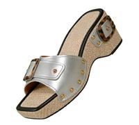 FQLGJMY Sandales À Plateforme Femme Semelle Compensée Liège Style Confucius Rivet Boucle Espadrille Slip-On Ouvertes Décontracté Élégant Punk Bohème Été Mules Pour Plage Voyage Soirée Rendez-Vous