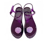 FQLGJMY Sandales de gélée colorées pour femmes avec des lèvres de fruits rose Design Jelly Flat Strappy Sandales décontractées T-Strap Jellies Pantoufles pour la plage d'été