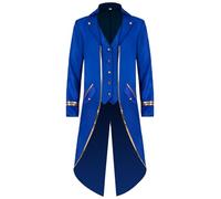 FQLGJMY Veste à Queue Vintage Hommes Gothique Victorien Vampire Frock Manteau Renaissance Pirate Uniforme Costume d'Halloween