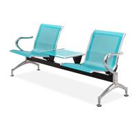 FQMYLTYN Chaise d'accueil D'aéroport avec Table et Accoudoirs, Chaises de Salle D'attente 2 Places, Banc d'accueil pour Bureau, pour Banque, Hôpital, École, Salon de Coiffure(Green)