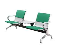 FQMYLTYN Chaises de Salle D'attente, Banc d'accueil D'aéroport avec Table et Accoudoirs, Canapé Visiteur 2 Places, Chaises de Hall pour Bureau d'affaires ou Banque(Green)