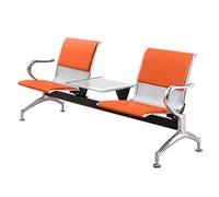 FQMYLTYN Chaises de Salle D'attente, Banc d'accueil D'aéroport avec Table et Accoudoirs, Canapé Visiteur 2 Places, Chaises de Hall pour Bureau d'affaires ou Banque(Orange)