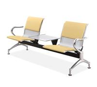 FQMYLTYN Chaises de Salle D'attente, Banc d'accueil D'aéroport avec Table et Accoudoirs, Canapé Visiteur 2 Places, Chaises de Hall pour Bureau d'affaires ou Banque(Yellow)