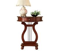 FQMYLTYN Console Demi-Lune avec Tiroir, Table D'appoint en Bois Massif pour Entrée, Bureau D'appoint Style Milieu du Siècle pour Salon, Couloir, Hall D'entrée(Brown)
