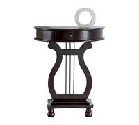 FQMYLTYN Console Demi-Lune avec Tiroir, Table D'appoint en Bois Massif pour Entrée, Bureau D'appoint Style Milieu du Siècle pour Salon, Couloir, Hall D'entrée(Walnut)